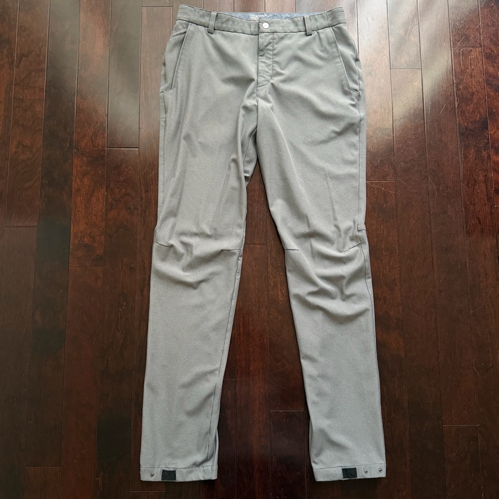 Nike Men's Golf Pants Dri-Fit Size 32x34 Modern Fit Adjustable Ankle Cuffs Gray